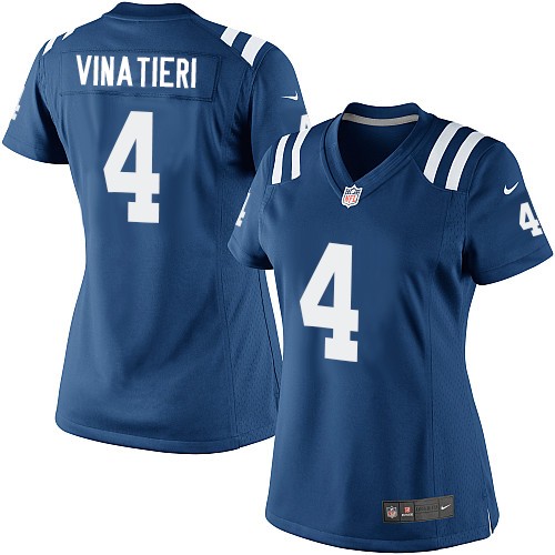 Women's Elite Adam Vinatieri Nike Jersey Royal Blue Home - #4 NFL Indianapolis Colts